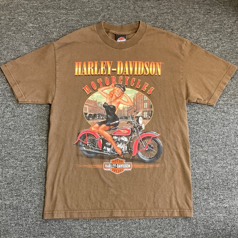 Vintage Harley Davidson pinup girl tee